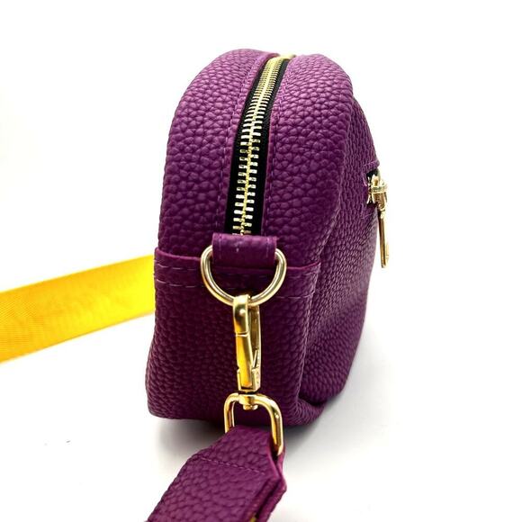 Mardi Gras Hail Thoth Krew RARE Throw Faux Leather Crossbody Purse Purple Yellow - Picture 5 of 9
